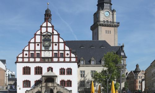 Plauener Rathaus auf dem Altmarkt  