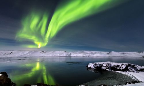 Nordlichter über der Halbinsel Reykjanes