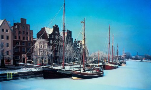 Museumshafen Lübeck im Winter