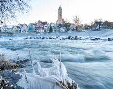 Nürtingen am Neckar im Winter