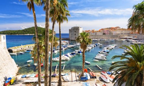 Blick auf Adria und Dubrovnik in Dalmatien